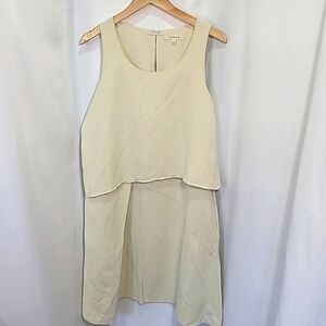 HACHE European Designer Linen Viscose Blend Asymmetrical Dress Sleeveless